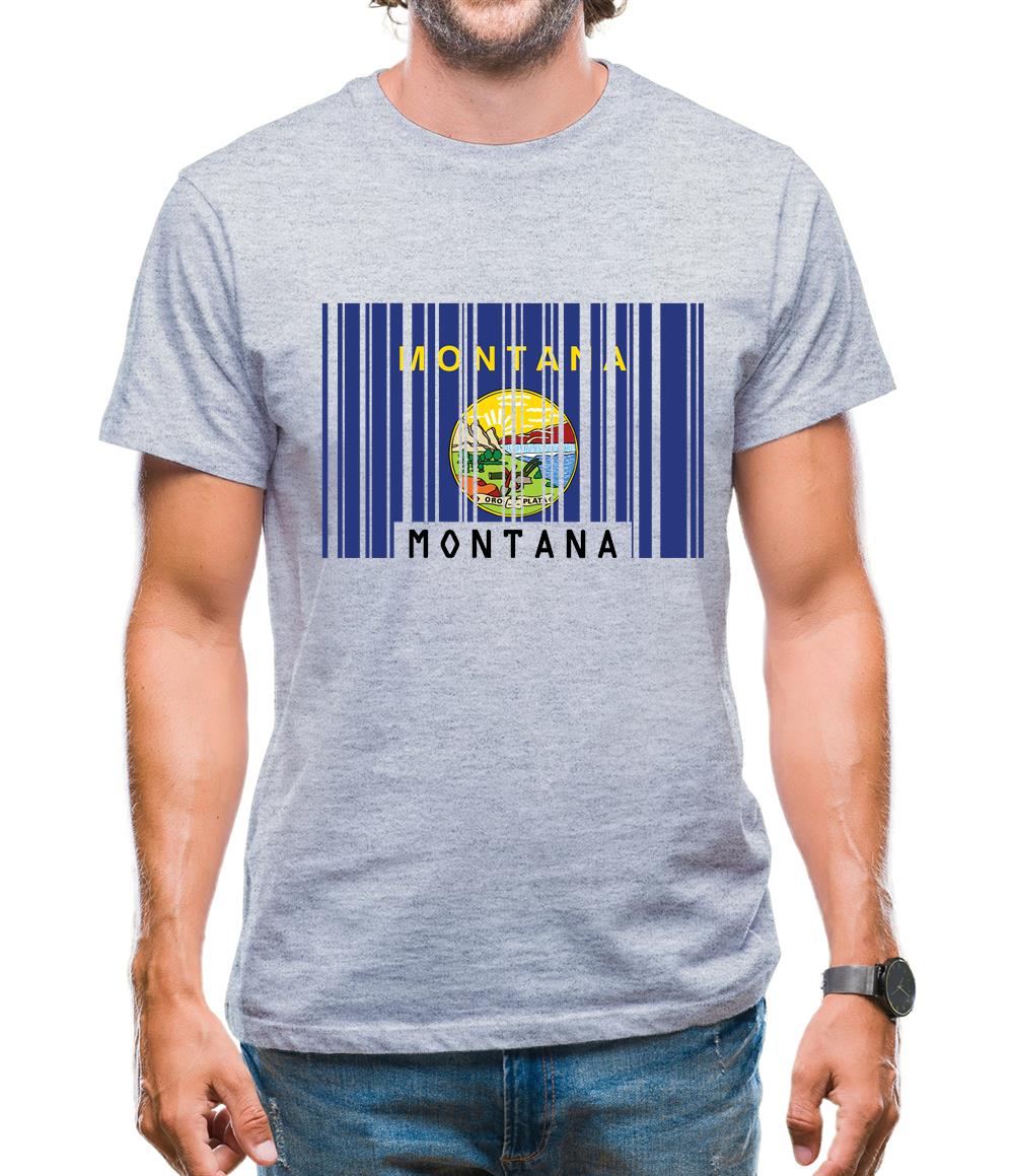 Montana Barcode Style Flag Mens T-Shirt Montana Barcode Style Flag Mens T-Shirt