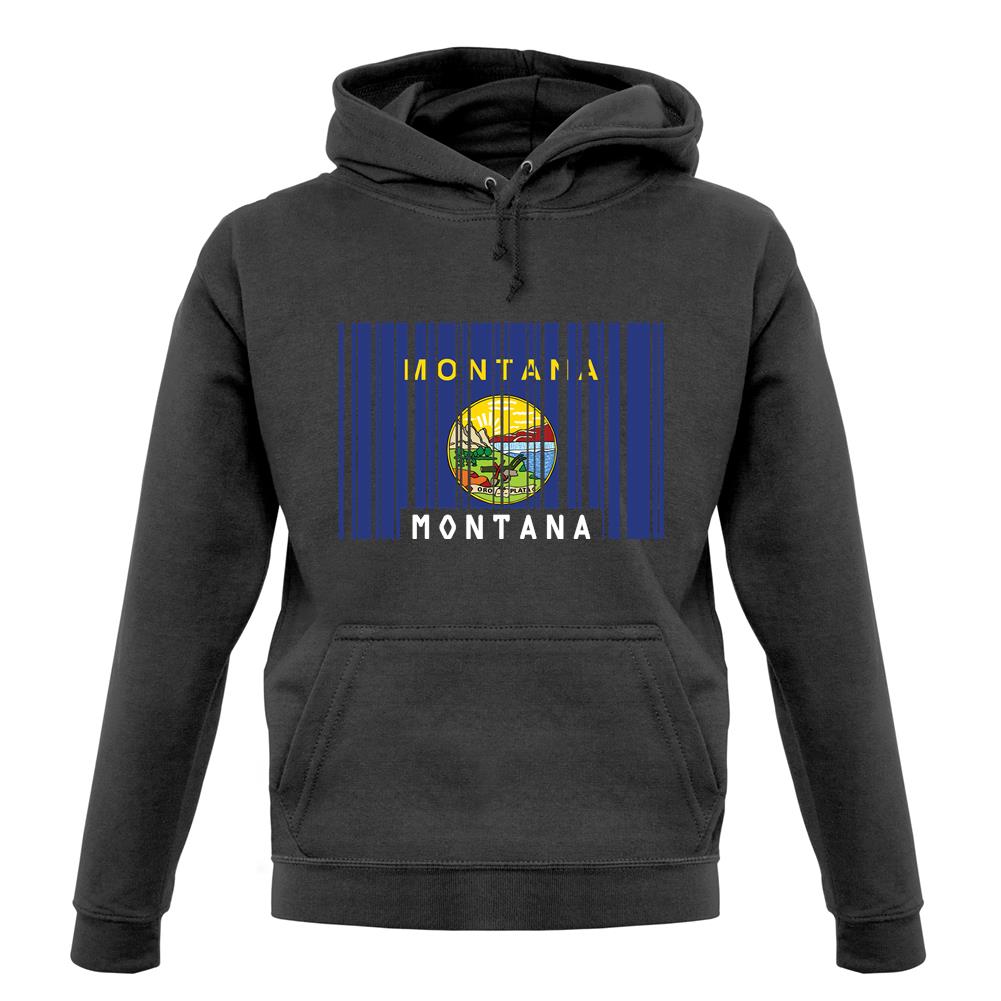 Montana Barcode Style Flag unisex hoodie Montana Barcode Style Flag unisex hoodie