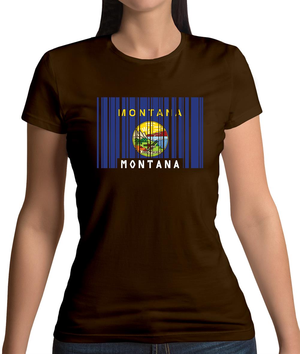 Montana Barcode Style Flag Womens T-Shirt Montana Barcode Style Flag Womens T-Shirt