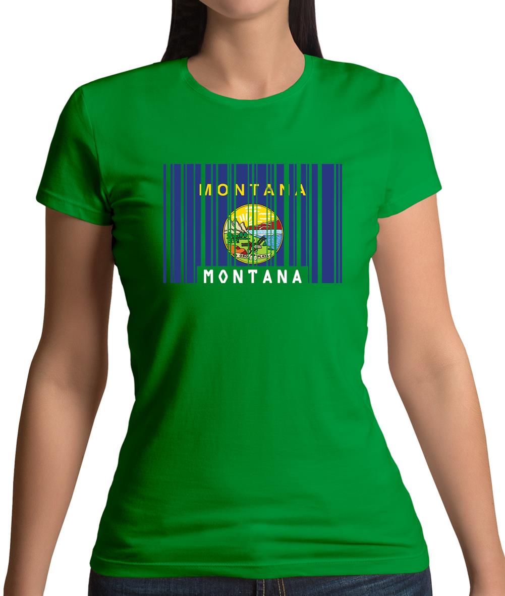 Montana Barcode Style Flag Womens T-Shirt Montana Barcode Style Flag Womens T-Shirt