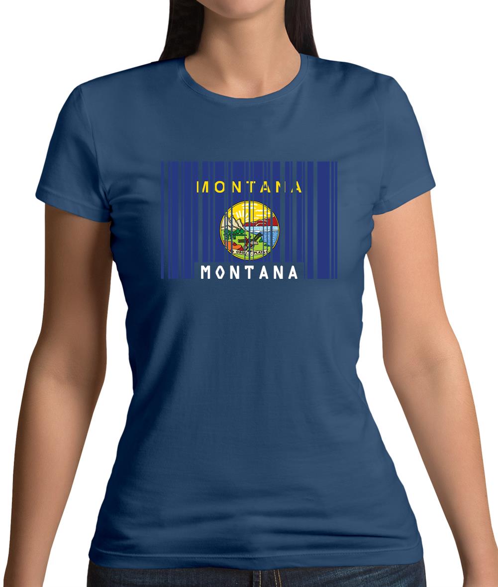 Montana Barcode Style Flag Womens T-Shirt Montana Barcode Style Flag Womens T-Shirt