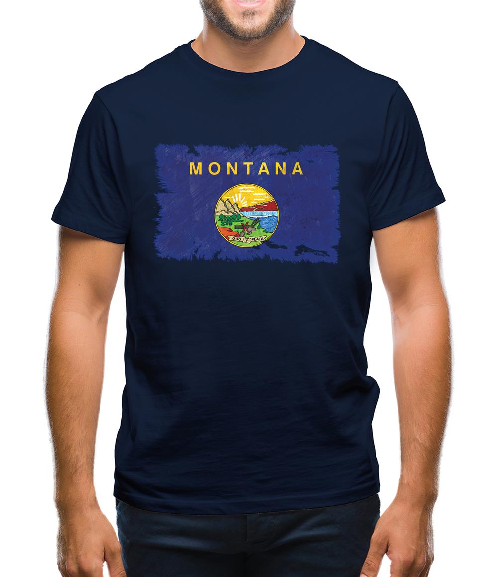Montana Grunge Style Flag Mens T-Shirt Montana Grunge Style Flag Mens T-Shirt