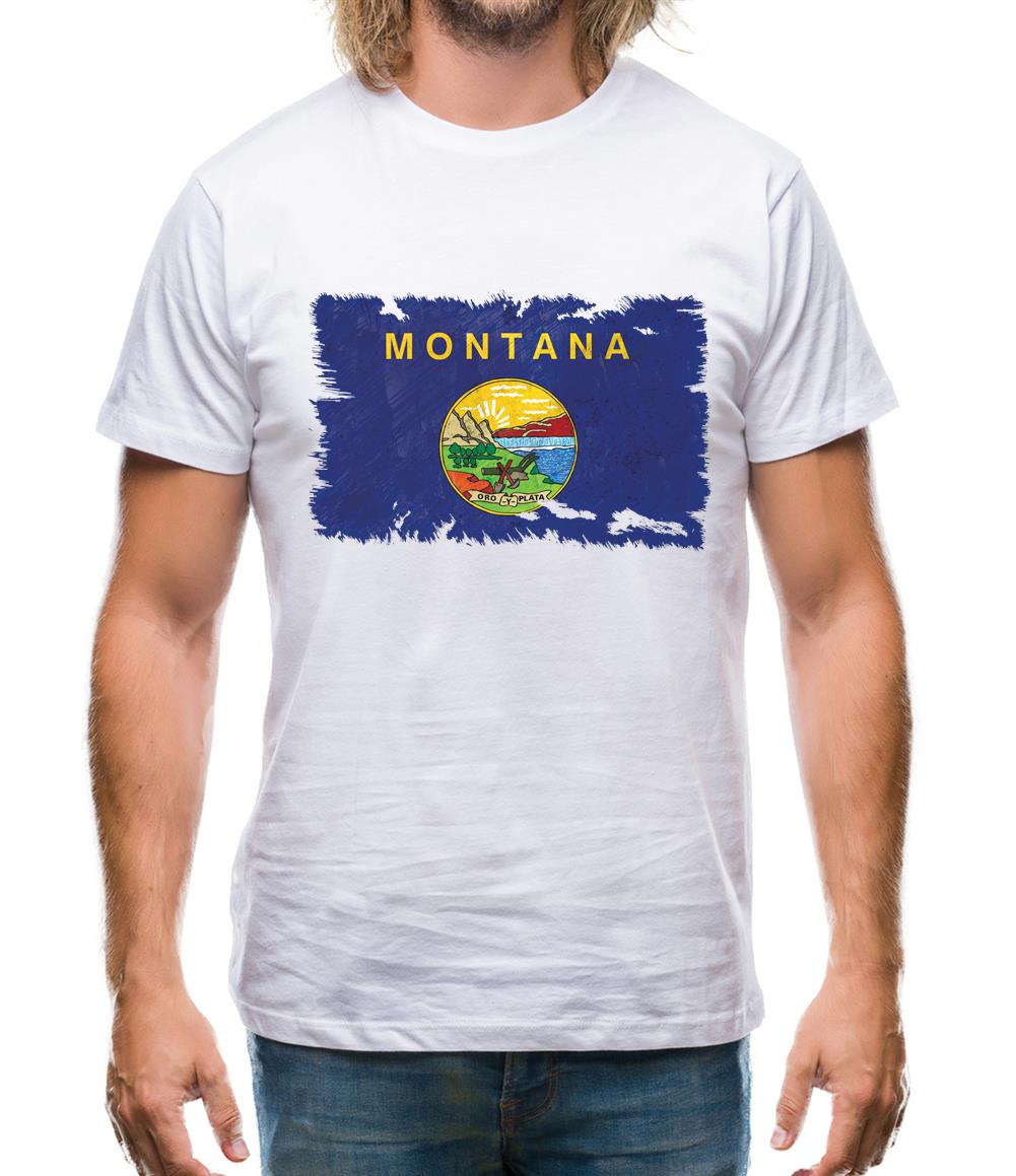 Montana Grunge Style Flag Mens T-Shirt Montana Grunge Style Flag Mens T-Shirt