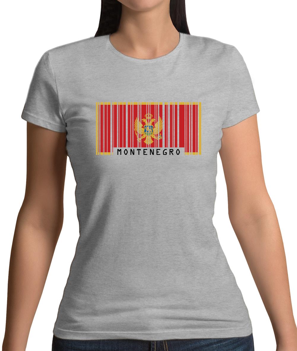 Montenegro Barcode Style Flag Womens T-Shirt Montenegro Barcode Style Flag Womens T-Shirt