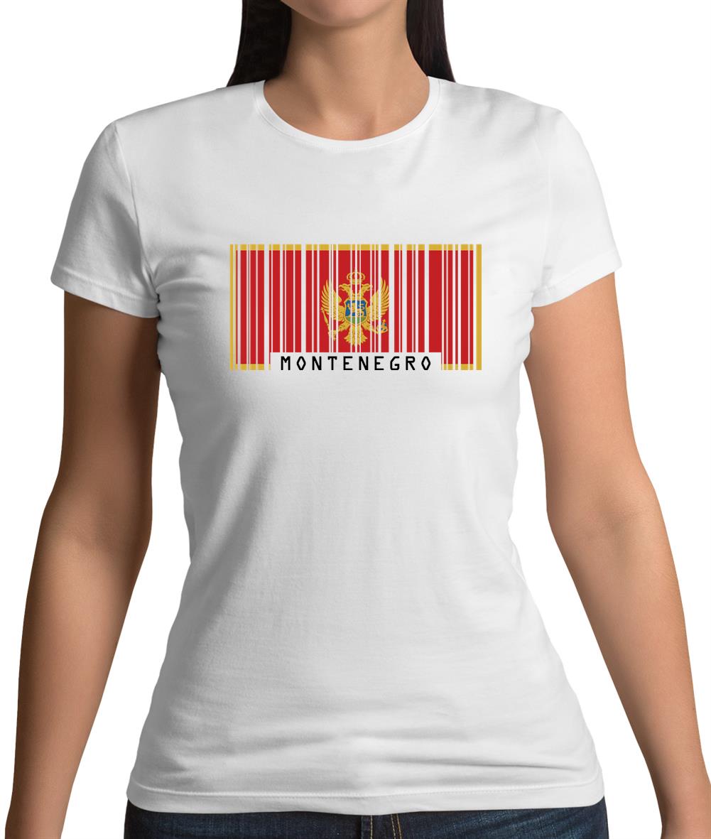 Montenegro Barcode Style Flag Womens T-Shirt Montenegro Barcode Style Flag Womens T-Shirt