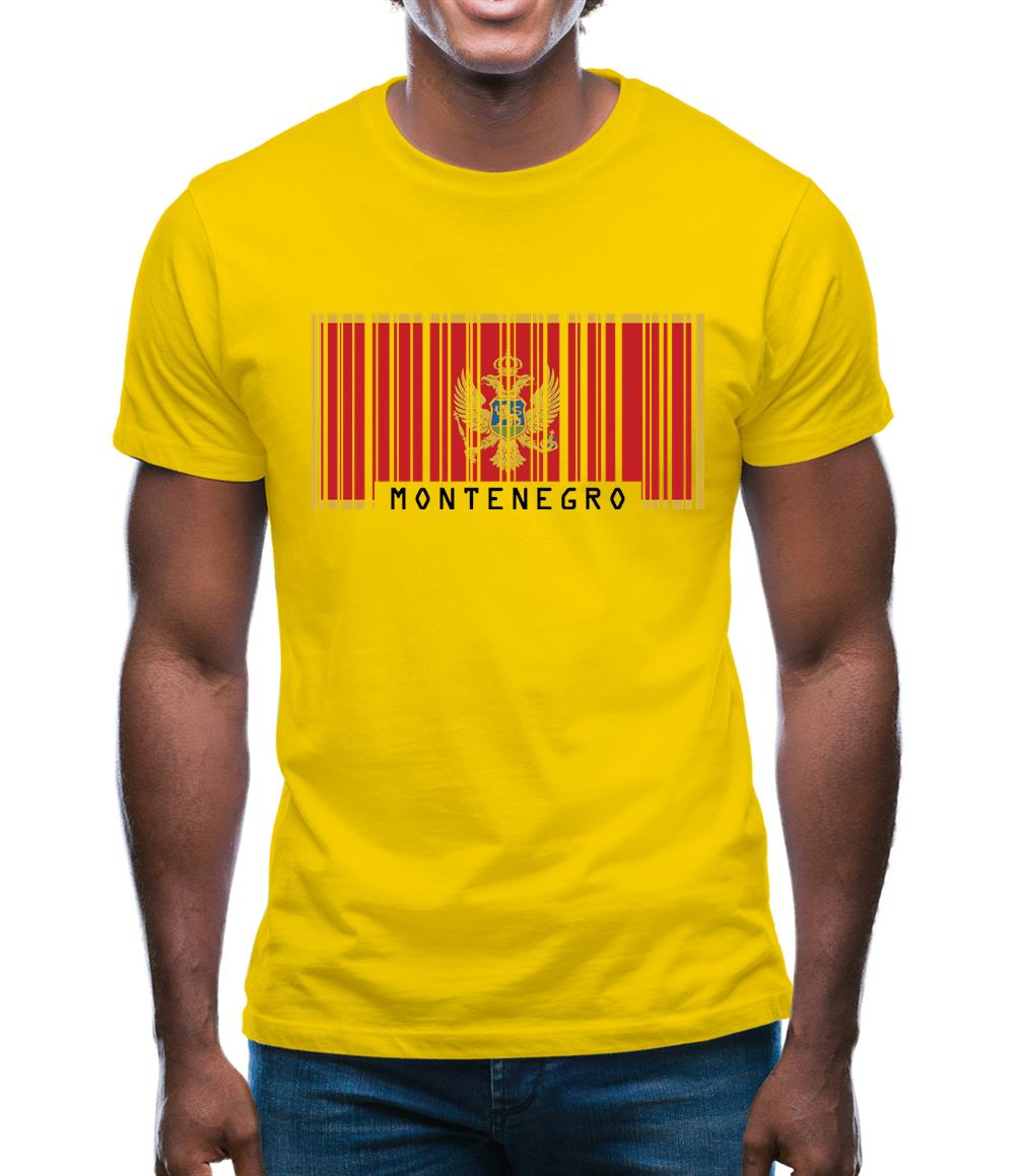 Montenegro Barcode Style Flag Mens T-Shirt Montenegro Barcode Style Flag Mens T-Shirt