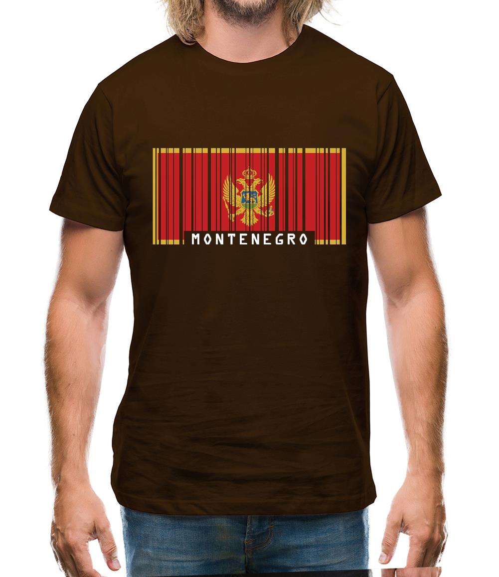 Montenegro Barcode Style Flag Mens T-Shirt Montenegro Barcode Style Flag Mens T-Shirt