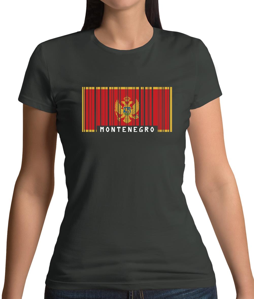 Montenegro Barcode Style Flag Womens T-Shirt Montenegro Barcode Style Flag Womens T-Shirt