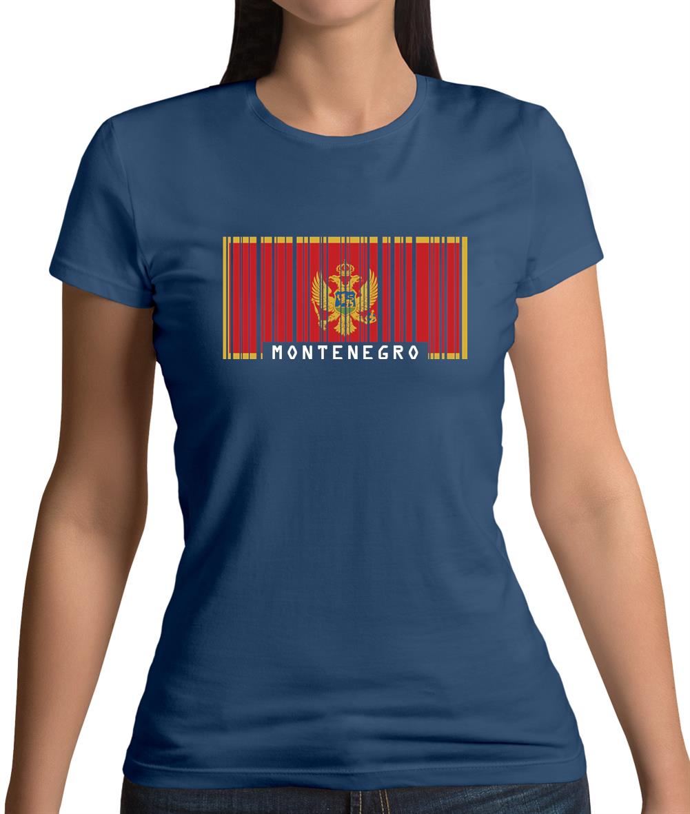 Montenegro Barcode Style Flag Womens T-Shirt Montenegro Barcode Style Flag Womens T-Shirt