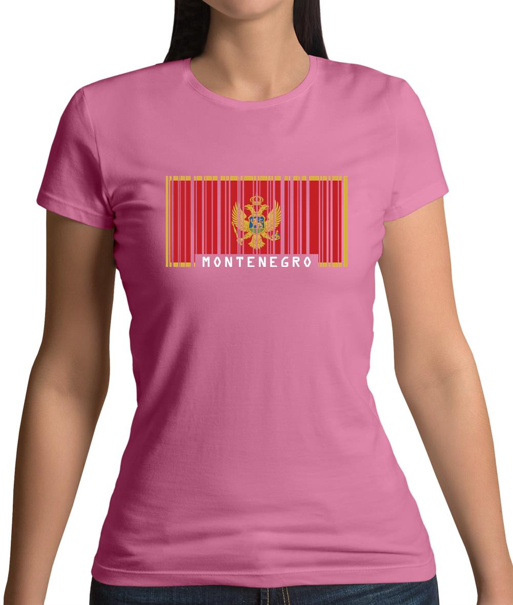 Montenegro Barcode Style Flag Womens T-Shirt Montenegro Barcode Style Flag Womens T-Shirt