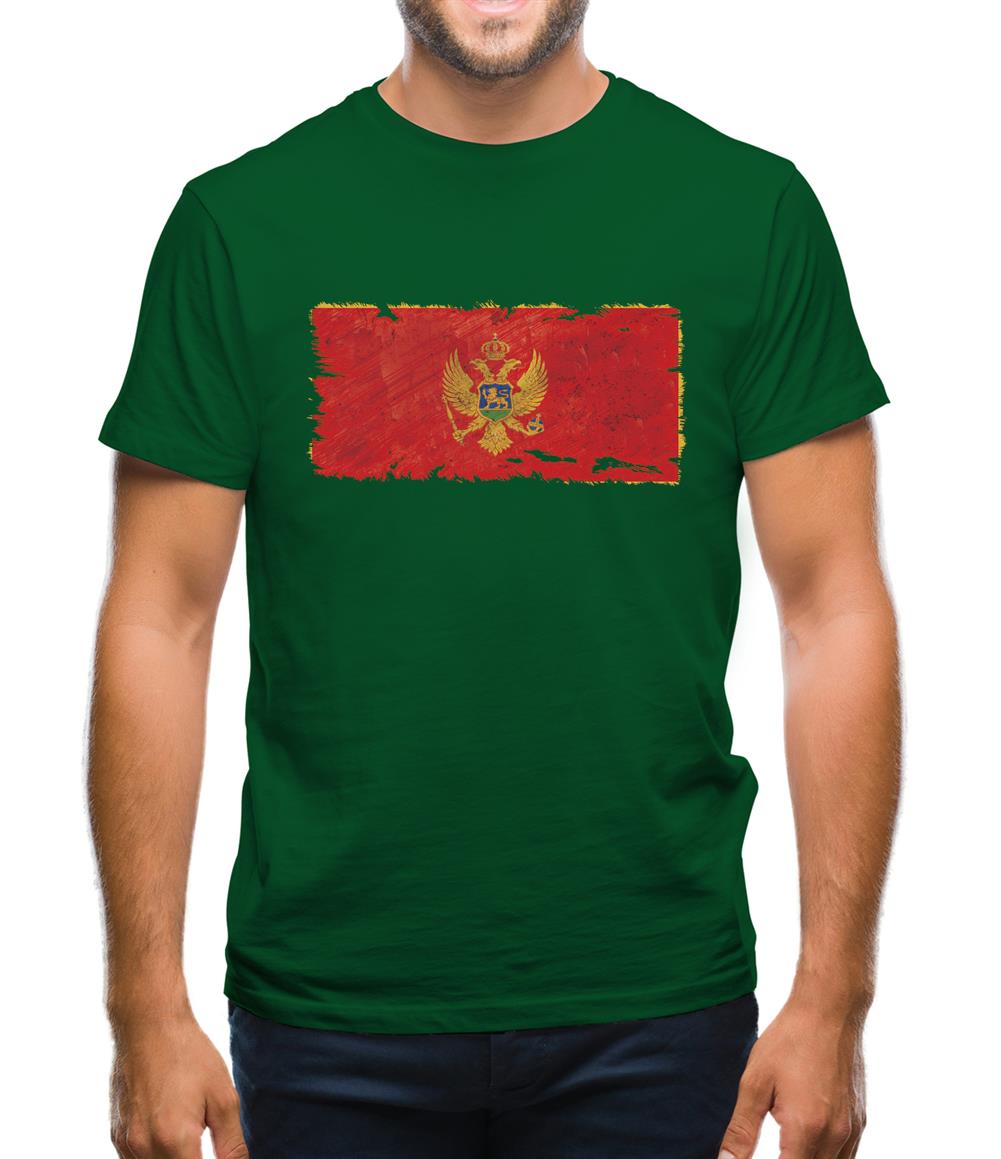 Montenegro Grunge Style Flag Mens T-Shirt Montenegro Grunge Style Flag Mens T-Shirt