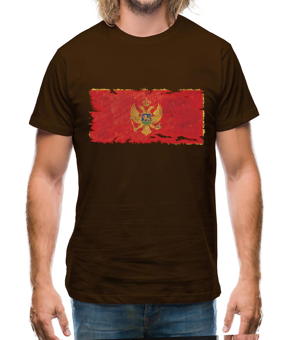 Montenegro Grunge Style Flag Mens T-Shirt Montenegro Grunge Style Flag Mens T-Shirt