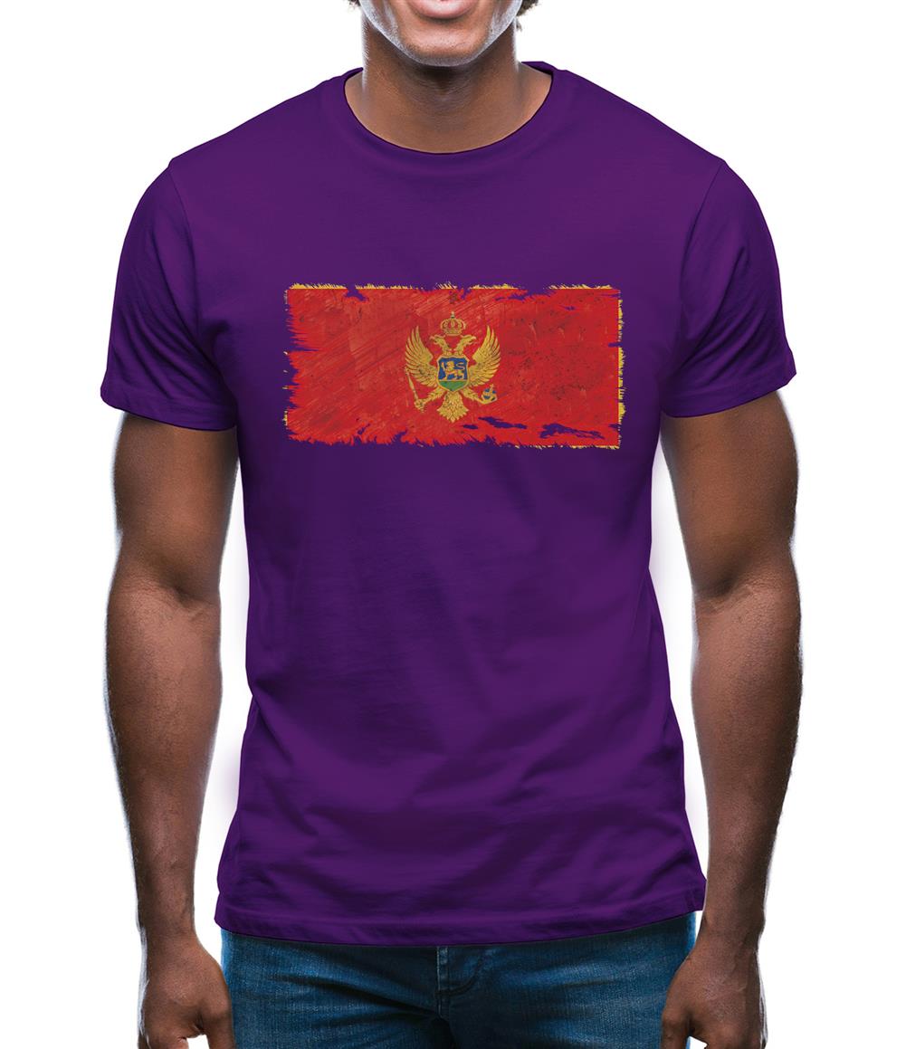 Montenegro Grunge Style Flag Mens T-Shirt Montenegro Grunge Style Flag Mens T-Shirt