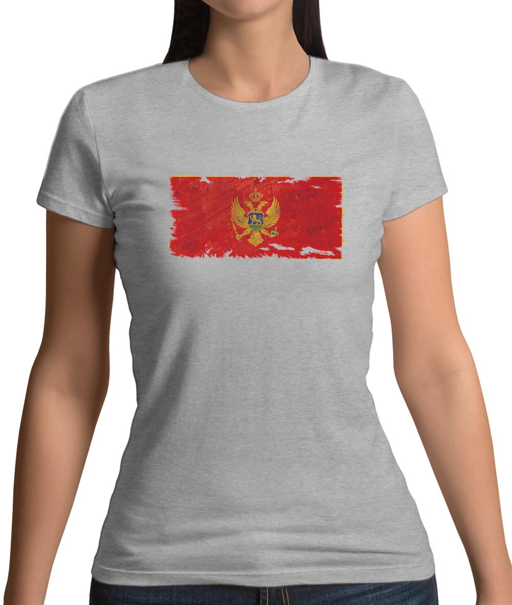 Montenegro Grunge Style Flag Womens T-Shirt Montenegro Grunge Style Flag Womens T-Shirt