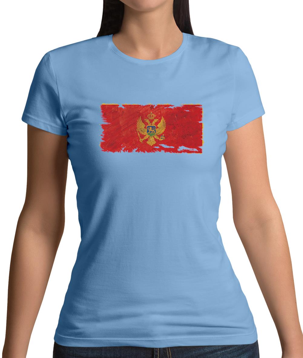 Montenegro Grunge Style Flag Womens T-Shirt Montenegro Grunge Style Flag Womens T-Shirt
