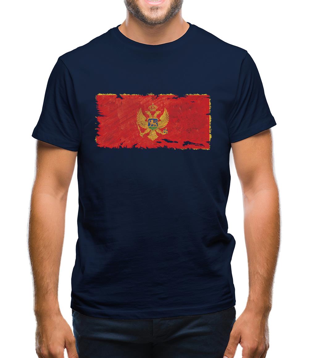 Montenegro Grunge Style Flag Mens T-Shirt Montenegro Grunge Style Flag Mens T-Shirt