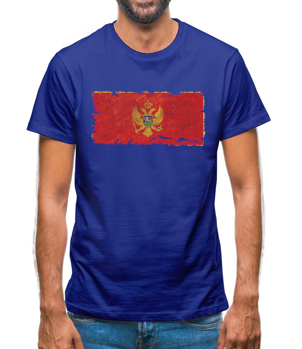 Montenegro Grunge Style Flag Mens T-Shirt Montenegro Grunge Style Flag Mens T-Shirt