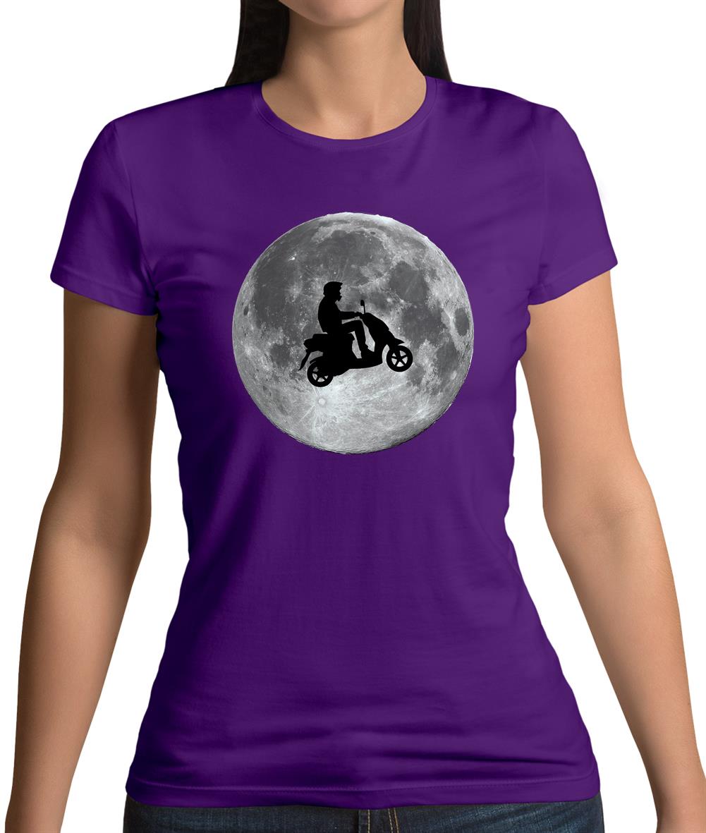 Moped Moon Womens T-Shirt Moped Moon Womens T-Shirt