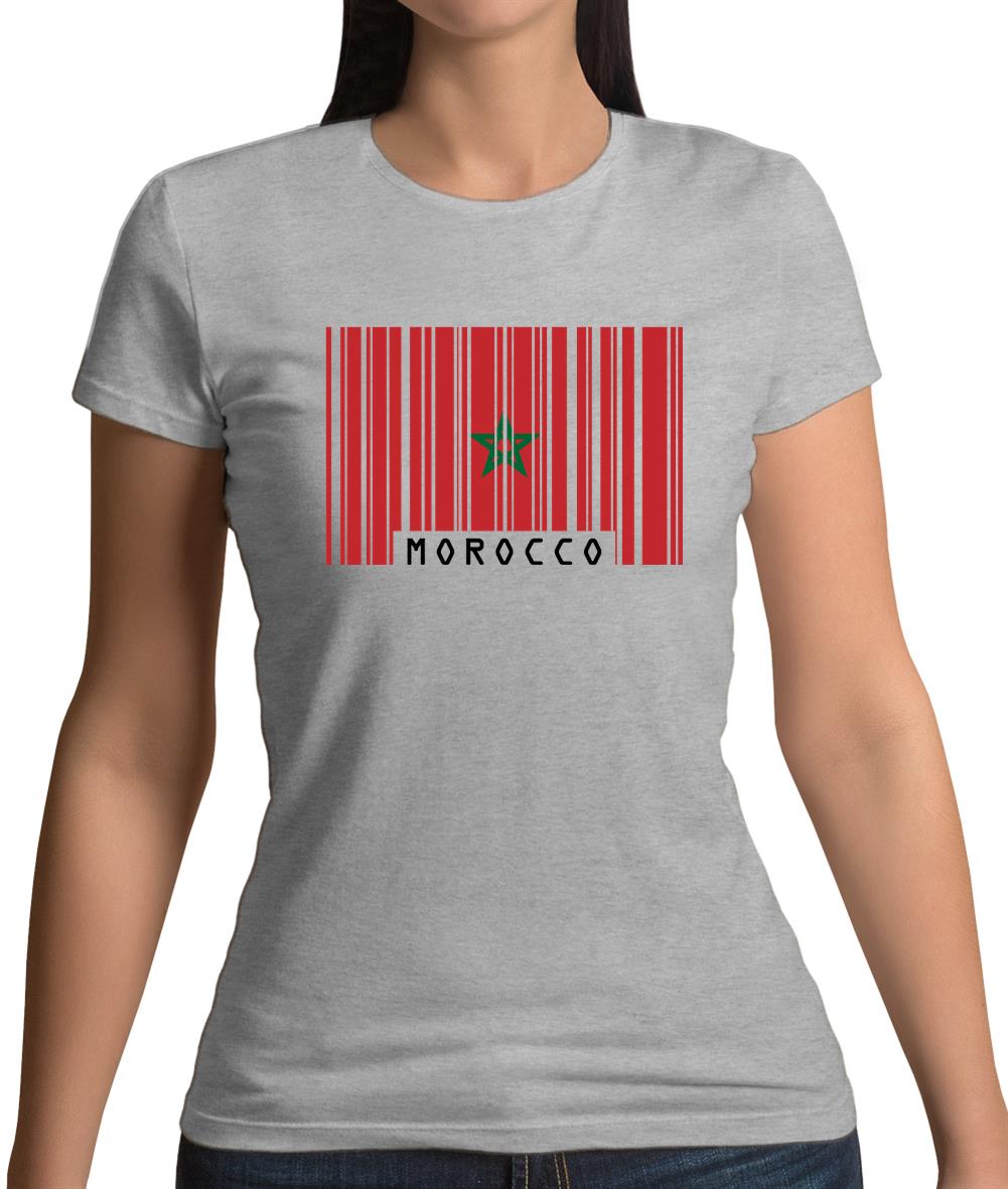 Morocco Barcode Style Flag Womens T-Shirt Morocco Barcode Style Flag Womens T-Shirt