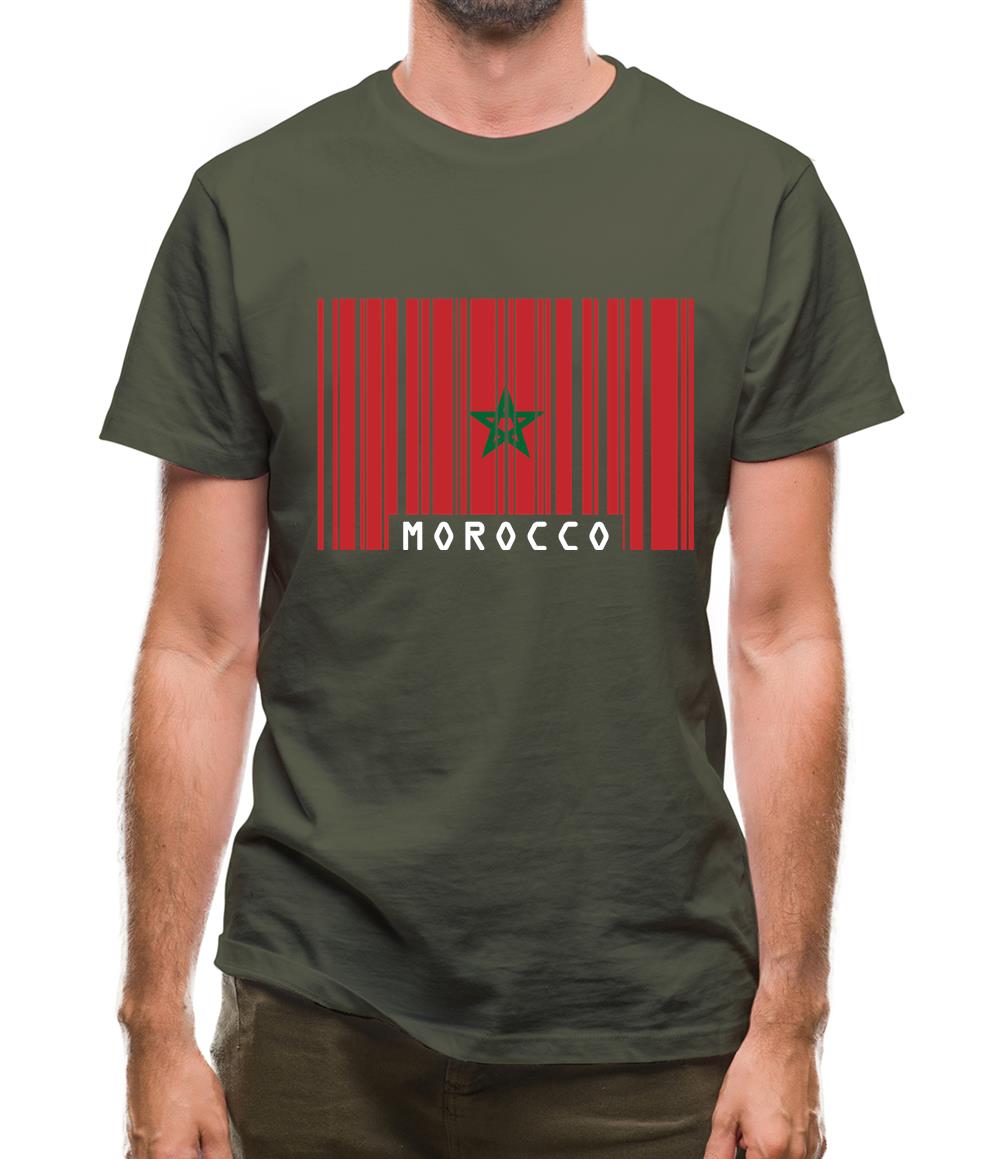 Morocco Barcode Style Flag Mens T-Shirt Morocco Barcode Style Flag Mens T-Shirt