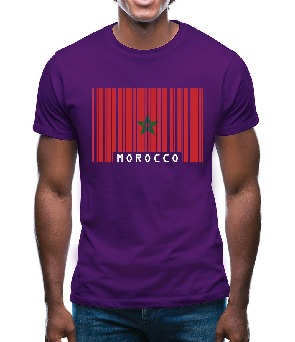 Morocco Barcode Style Flag Mens T-Shirt Morocco Barcode Style Flag Mens T-Shirt