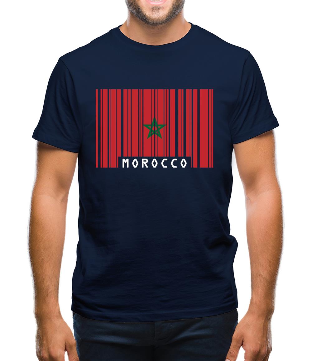 Morocco Barcode Style Flag Mens T-Shirt Morocco Barcode Style Flag Mens T-Shirt