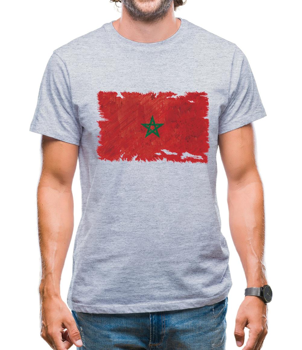 Morocco Grunge Style Flag Mens T-Shirt Morocco Grunge Style Flag Mens T-Shirt