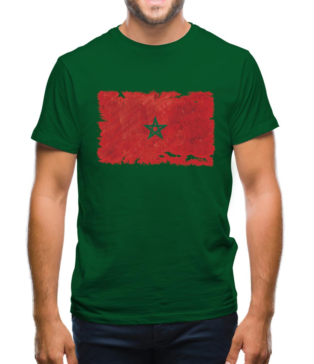 Morocco Grunge Style Flag Mens T-Shirt Morocco Grunge Style Flag Mens T-Shirt