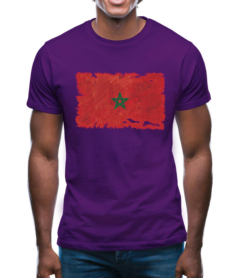 Morocco Grunge Style Flag Mens T-Shirt Morocco Grunge Style Flag Mens T-Shirt