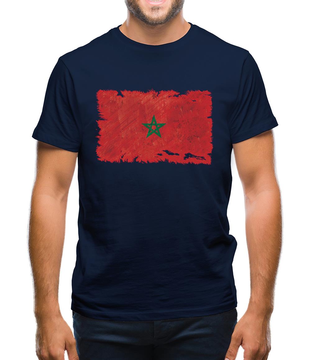 Morocco Grunge Style Flag Mens T-Shirt Morocco Grunge Style Flag Mens T-Shirt