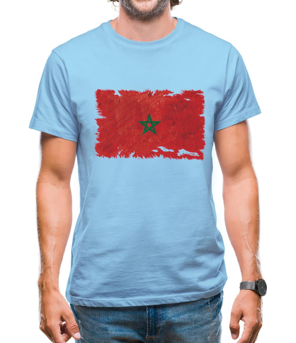 Morocco Grunge Style Flag Mens T-Shirt Morocco Grunge Style Flag Mens T-Shirt