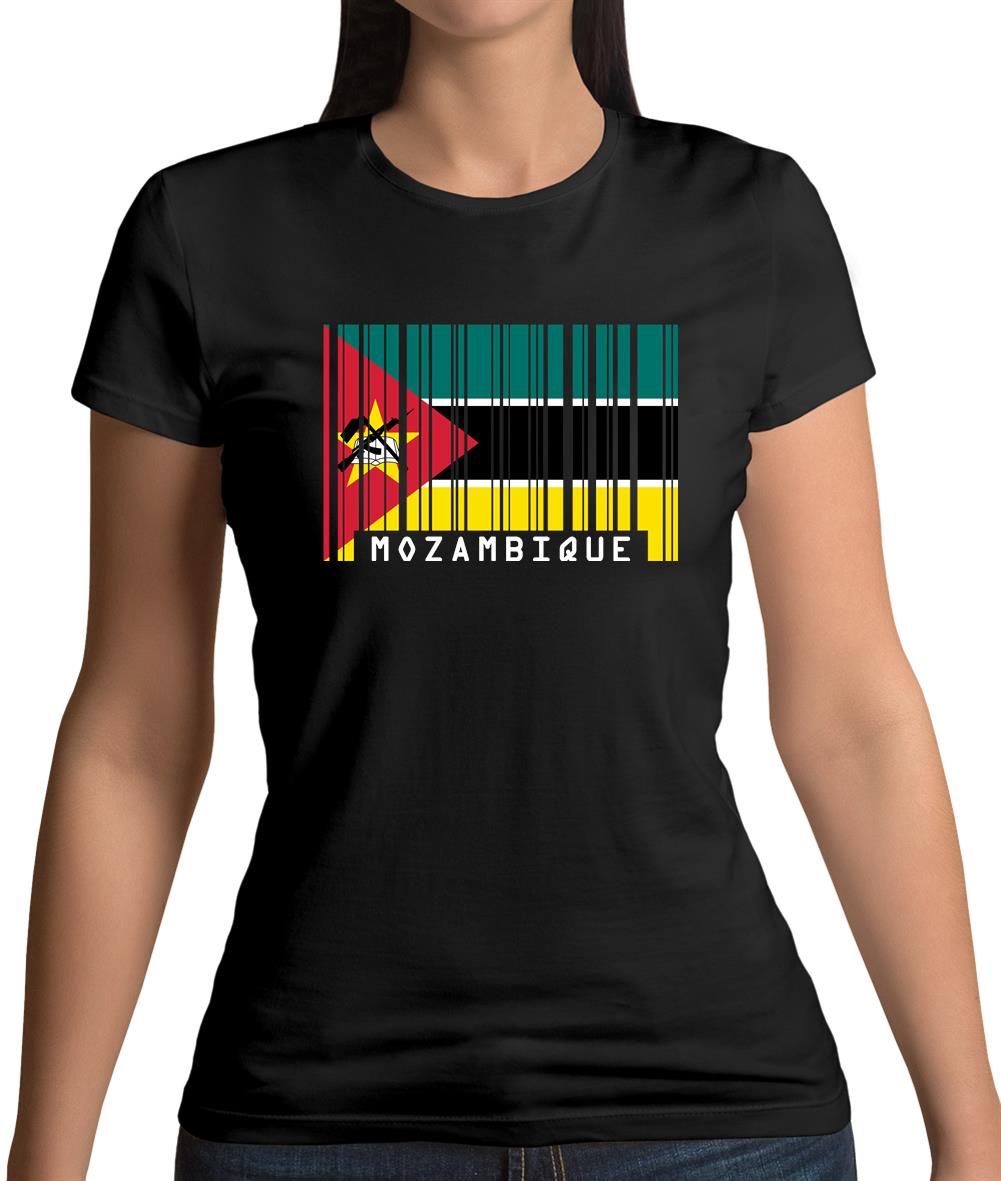 Mozambique Barcode Style Flag Womens T-Shirt Mozambique Barcode Style Flag Womens T-Shirt