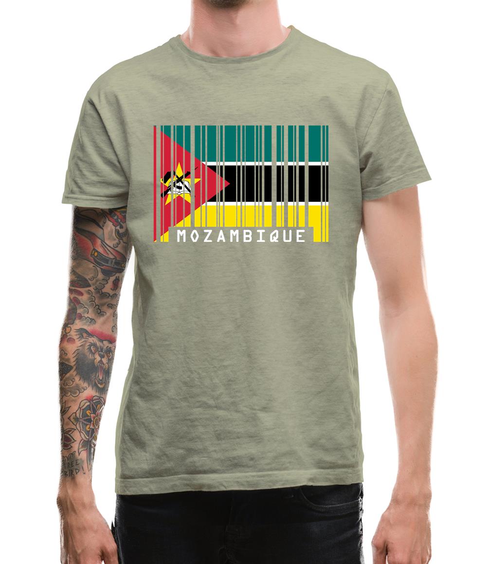 Mozambique Barcode Style Flag Mens T-Shirt Mozambique Barcode Style Flag Mens T-Shirt