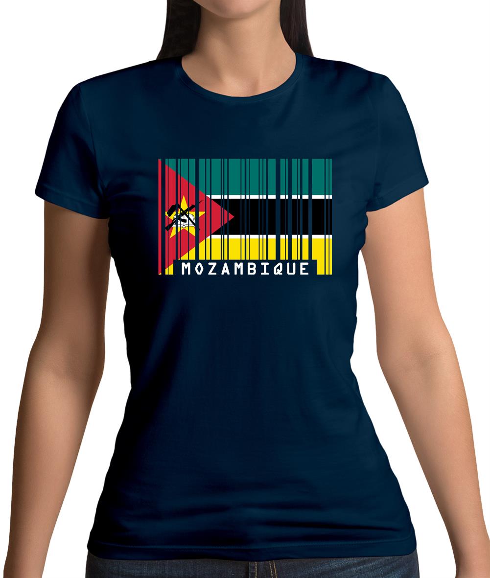 Mozambique Barcode Style Flag Womens T-Shirt Mozambique Barcode Style Flag Womens T-Shirt