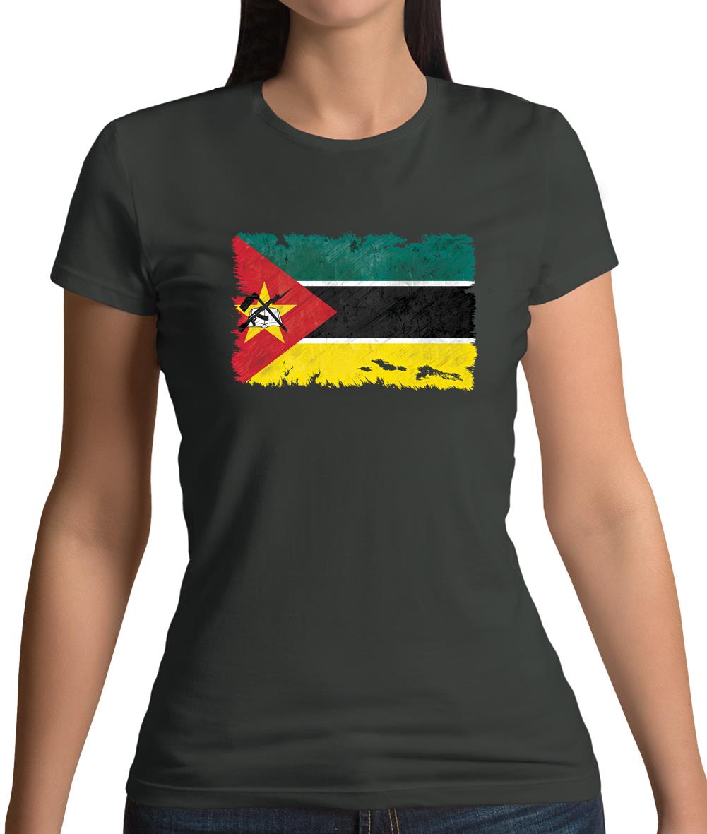 Mozambique Grunge Style Flag Womens T-Shirt Mozambique Grunge Style Flag Womens T-Shirt
