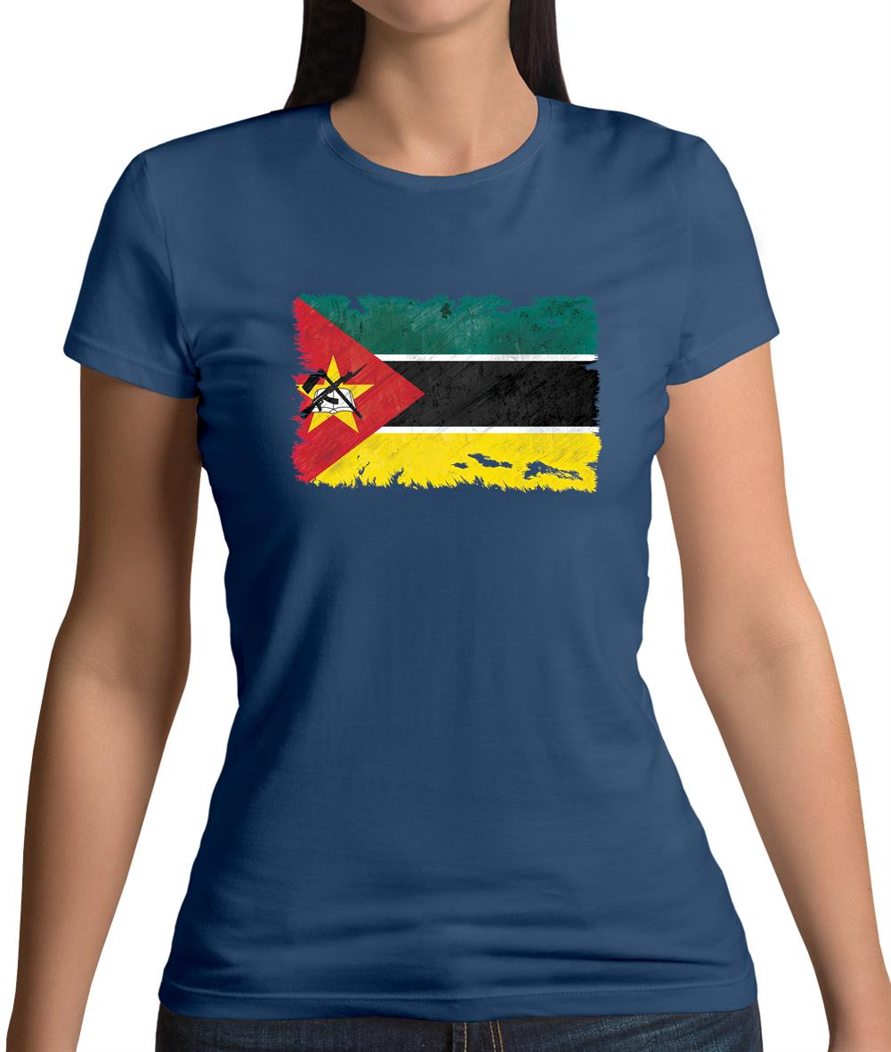 Mozambique Grunge Style Flag Womens T-Shirt Mozambique Grunge Style Flag Womens T-Shirt