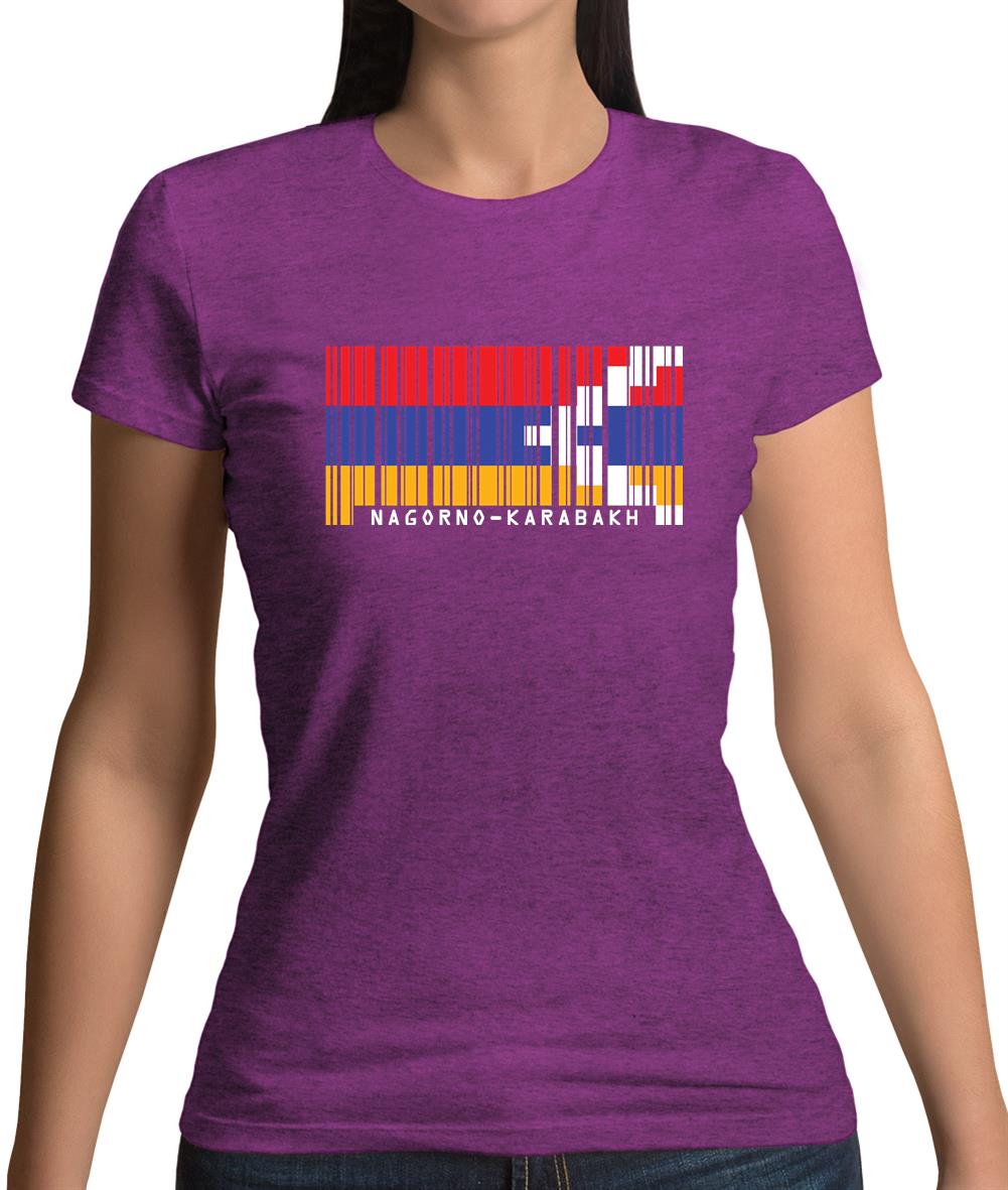Nagorno-Karabakh Barcode Style Flag Womens T-Shirt
