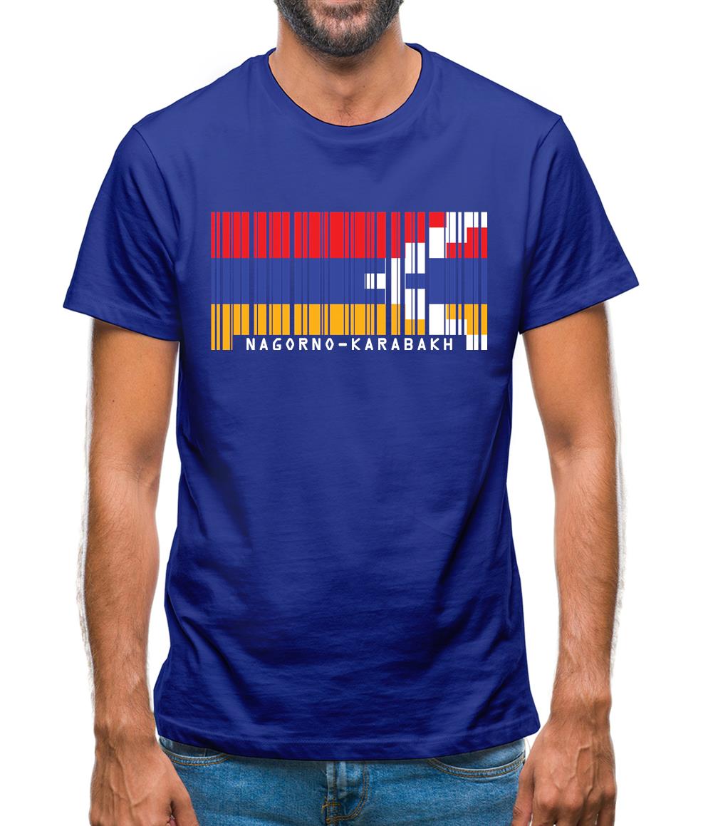 Nagorno-Karabakh Barcode Style Flag Mens T-Shirt Nagorno-Karabakh Barcode Style Flag Mens T-Shirt