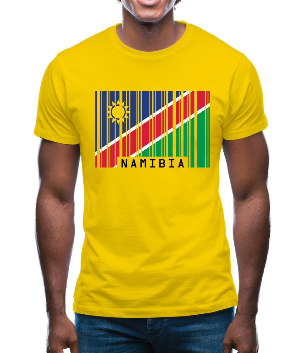 Namibia Barcode Style Flag Mens T-Shirt Namibia Barcode Style Flag Mens T-Shirt