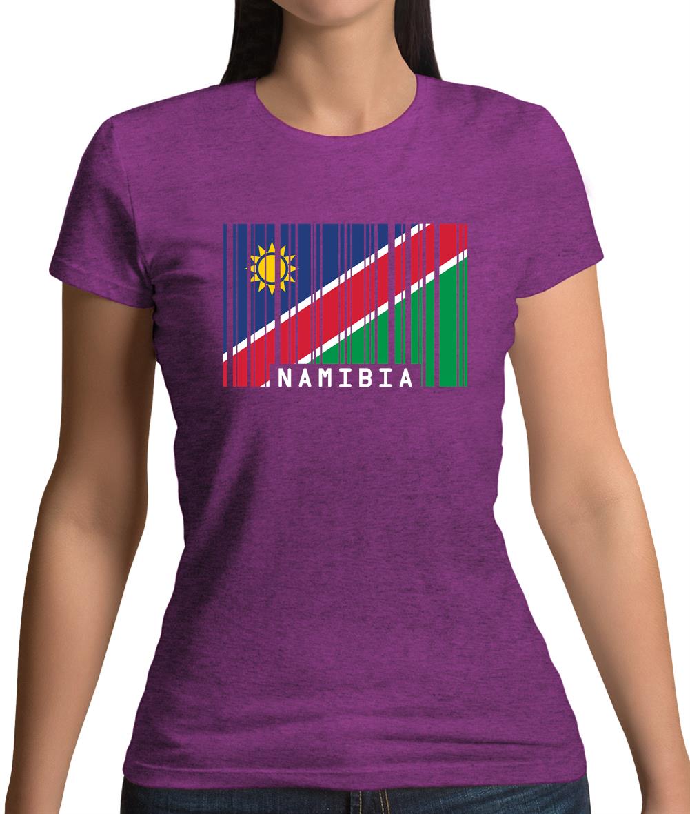Namibia Barcode Style Flag Womens T-Shirt Namibia Barcode Style Flag Womens T-Shirt