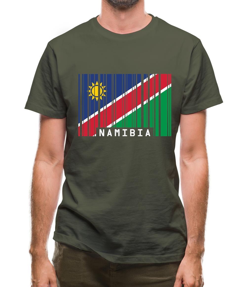 Namibia Barcode Style Flag Mens T-Shirt Namibia Barcode Style Flag Mens T-Shirt