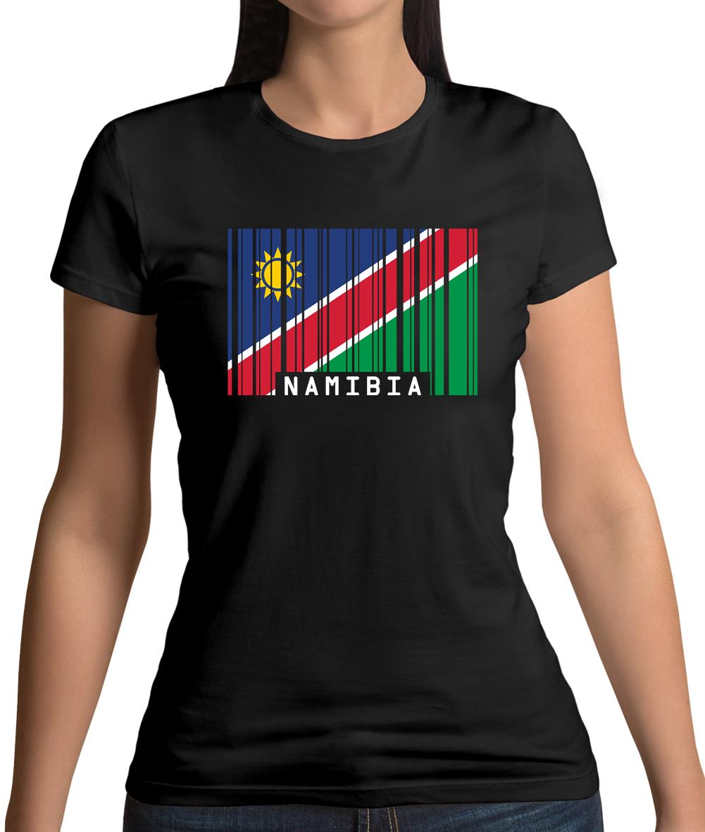 Namibia Barcode Style Flag Womens T-Shirt Namibia Barcode Style Flag Womens T-Shirt