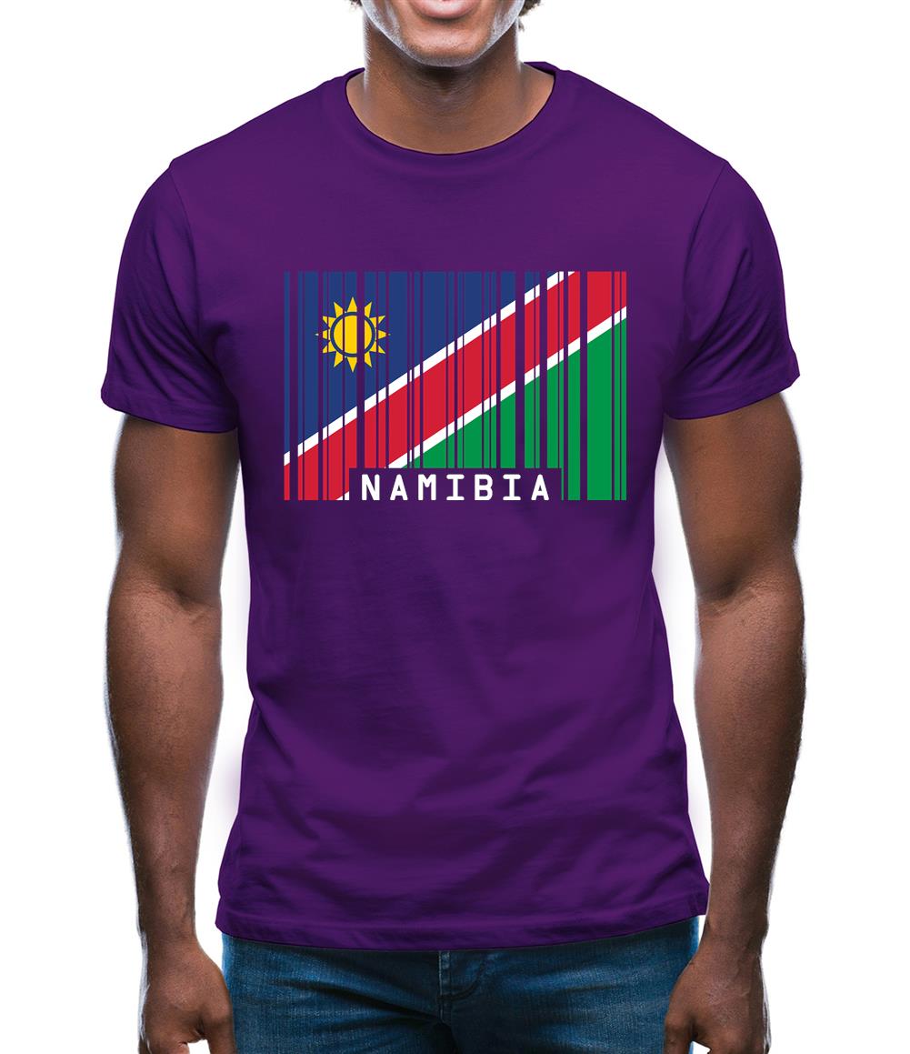 Namibia Barcode Style Flag Mens T-Shirt Namibia Barcode Style Flag Mens T-Shirt