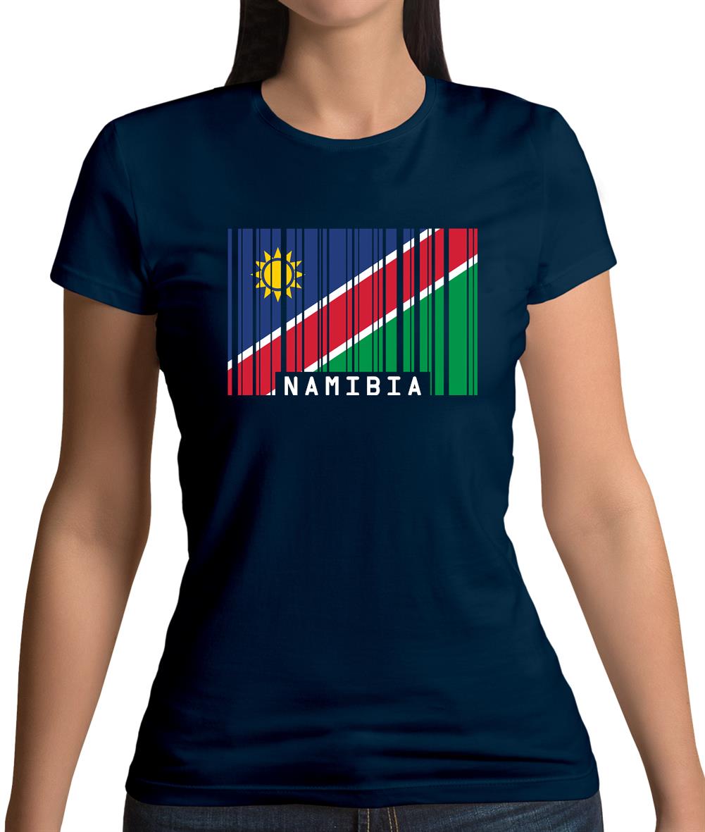 Namibia Barcode Style Flag Womens T-Shirt Namibia Barcode Style Flag Womens T-Shirt