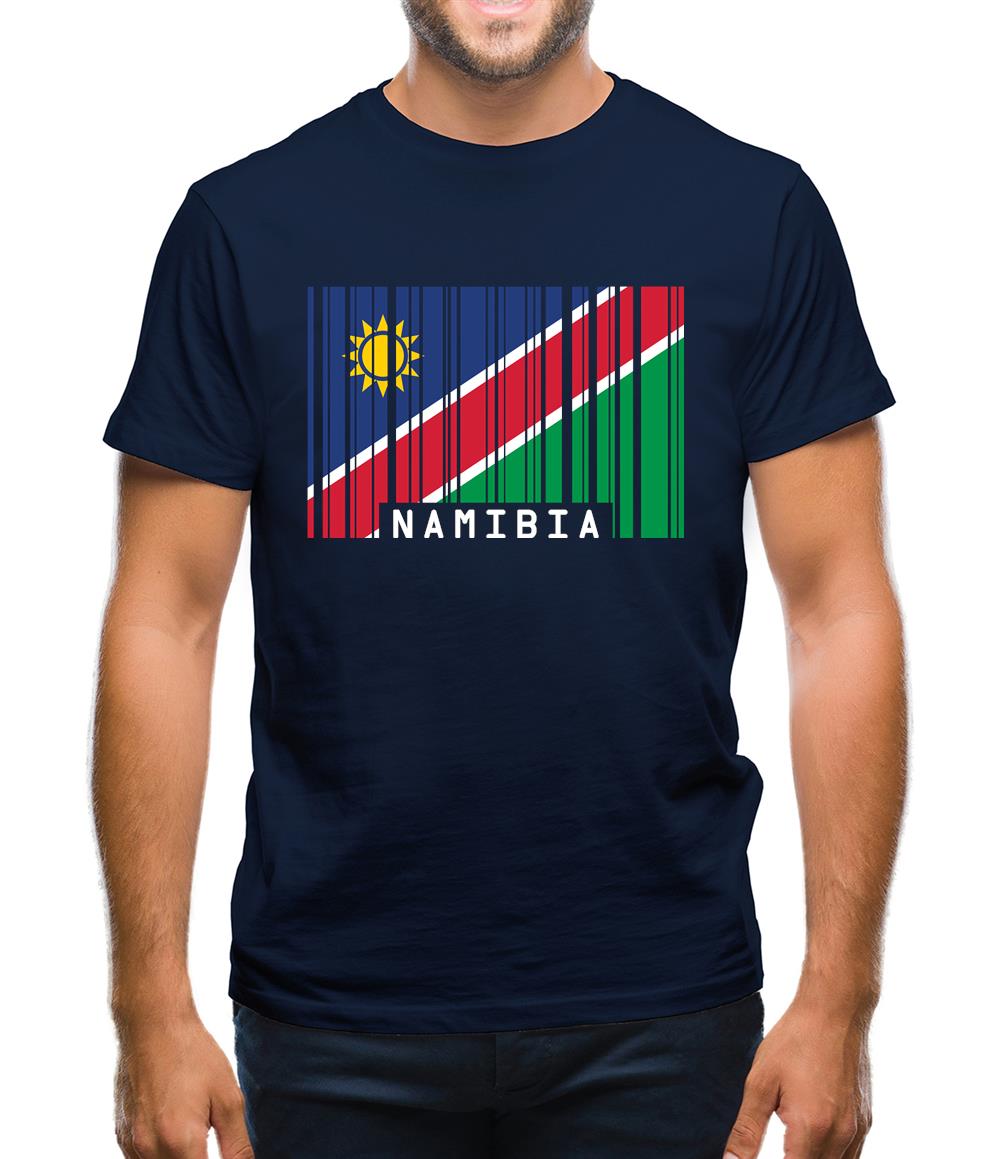 Namibia Barcode Style Flag Mens T-Shirt Namibia Barcode Style Flag Mens T-Shirt