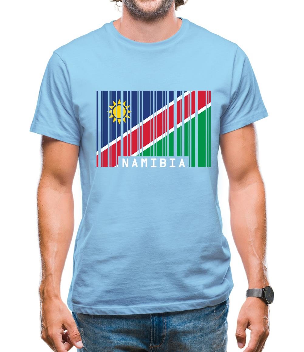 Namibia Barcode Style Flag Mens T-Shirt Namibia Barcode Style Flag Mens T-Shirt