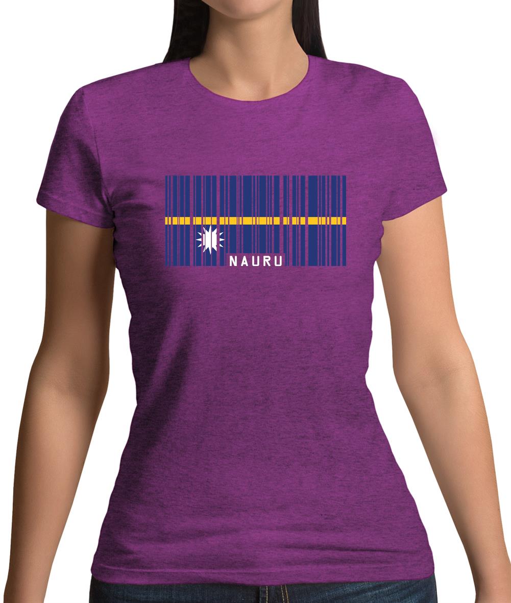 Nauru Barcode Style Flag Womens T-Shirt Nauru Barcode Style Flag Womens T-Shirt