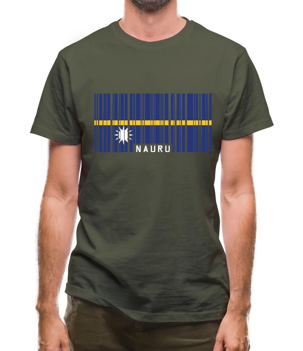 Nauru Barcode Style Flag Mens T-Shirt Nauru Barcode Style Flag Mens T-Shirt