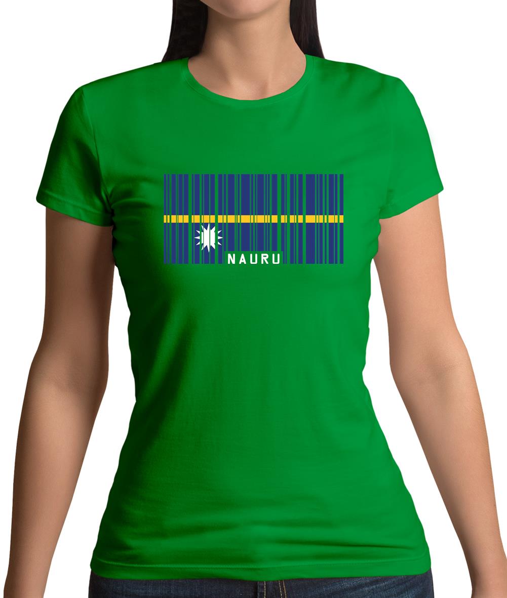 Nauru Barcode Style Flag Womens T-Shirt Nauru Barcode Style Flag Womens T-Shirt
