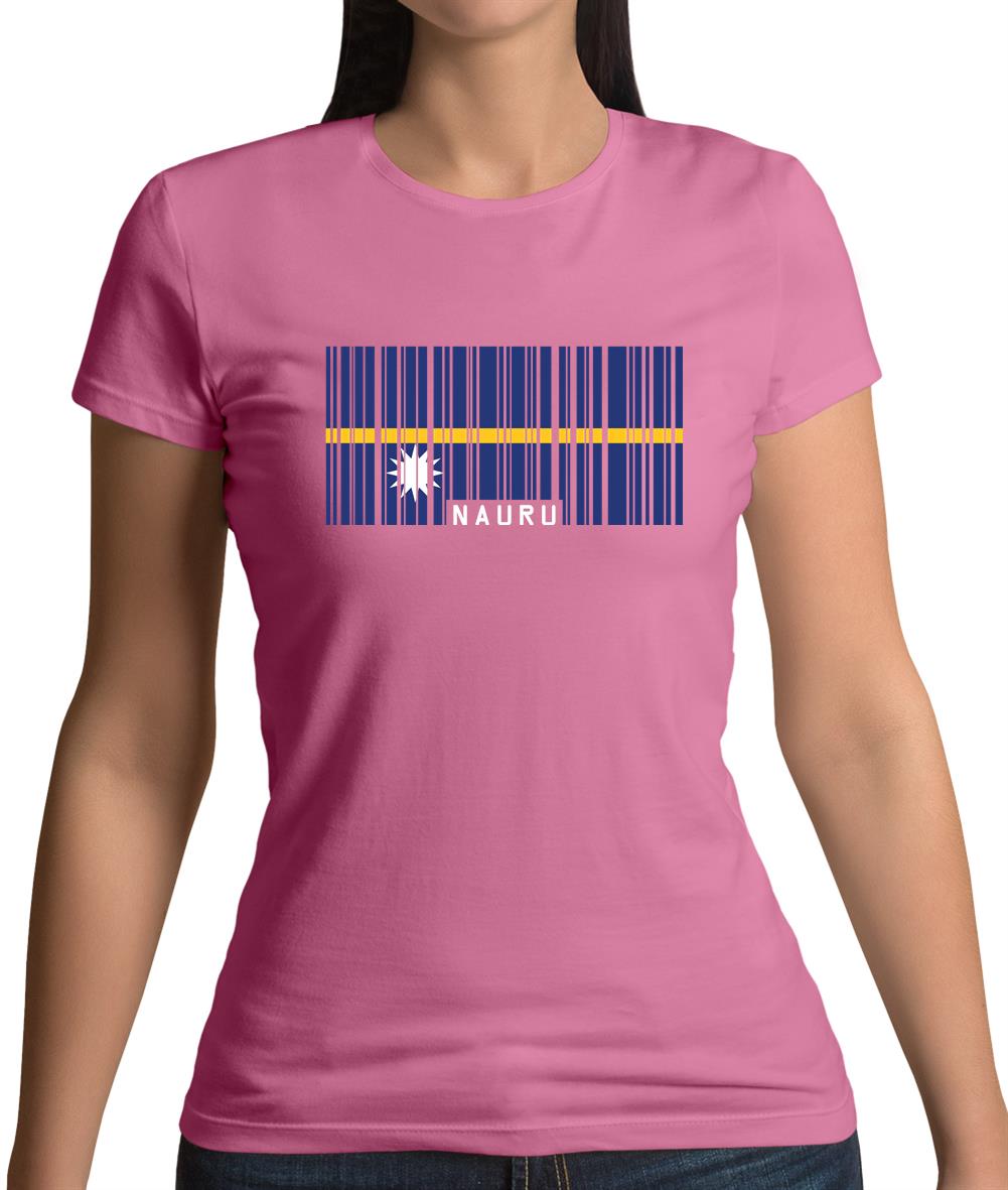 Nauru Barcode Style Flag Womens T-Shirt Nauru Barcode Style Flag Womens T-Shirt